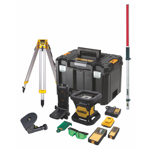DCK379D1G Aku sada 18V rotačního zeleného laseru 360° s latí a stativem DeWALT
