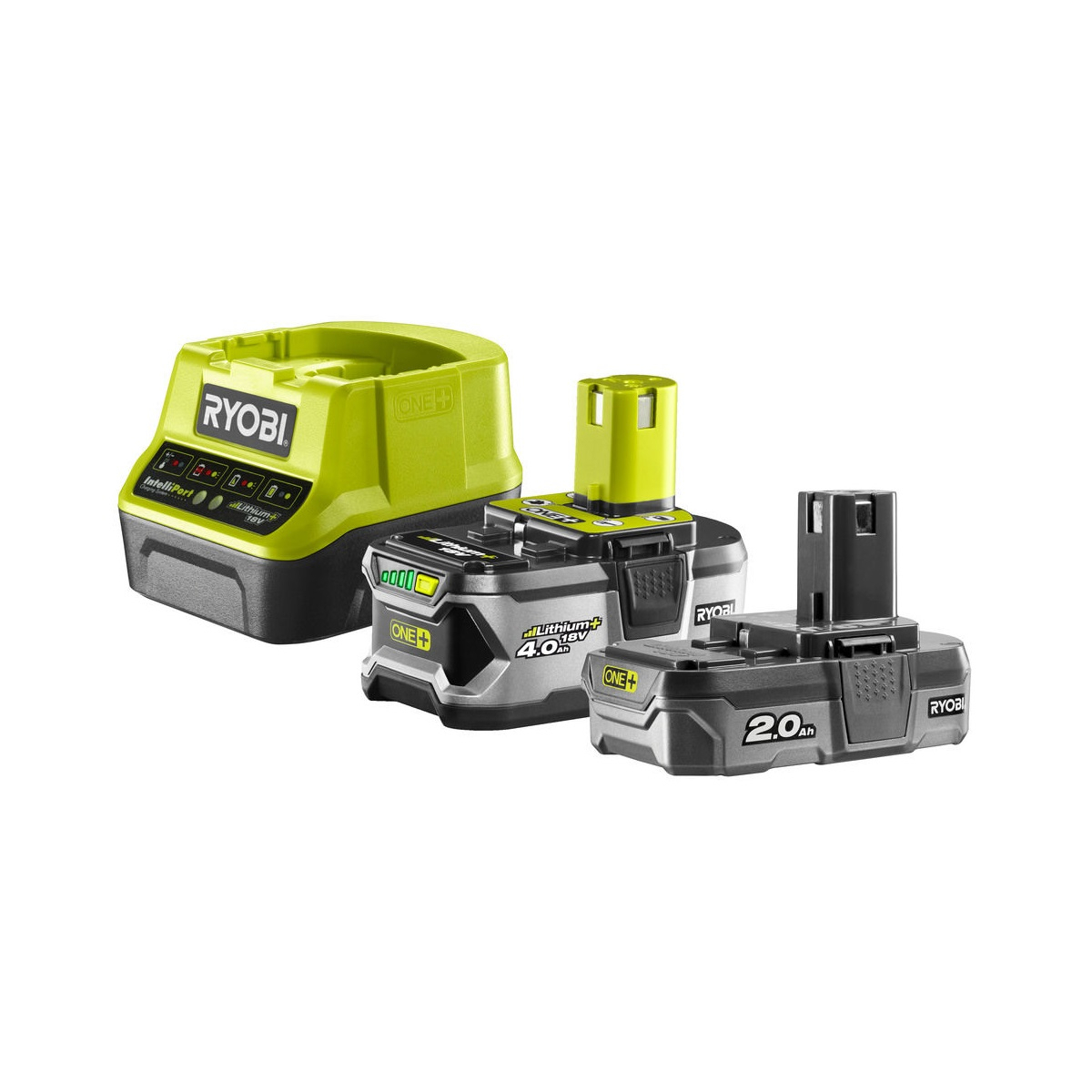 RYOBI Sada 18 V lithium iontová baterie 2 Ah + 4 Ah s nabíječkou RC18120 ONE+