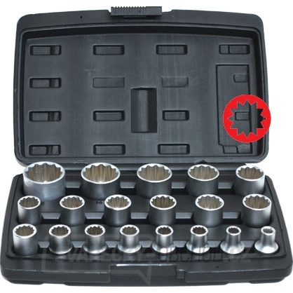 19-dílná sada nástrčných hlavic 1/2" Genborx JBTK 1219