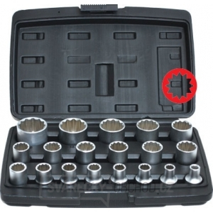 19-dílná sada nástrčných hlavic 1/2 19-dílná sada nástrčných hlavic 1/2