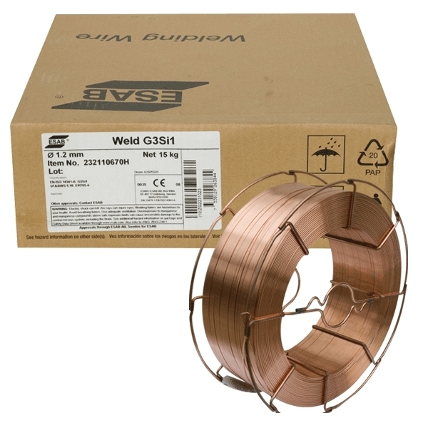 Levně Svařovací drát ESAB WELD G3si1 1.0 (15KG) 232110670H