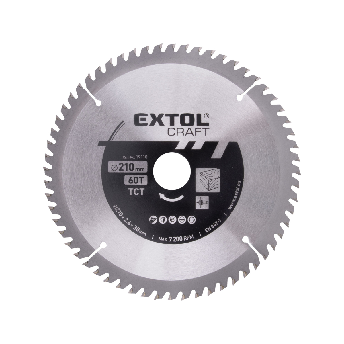 Levně EXTOL CRAFT Kotouč pilový s SK plátky, 210x1,4x30mm, 60T 19110