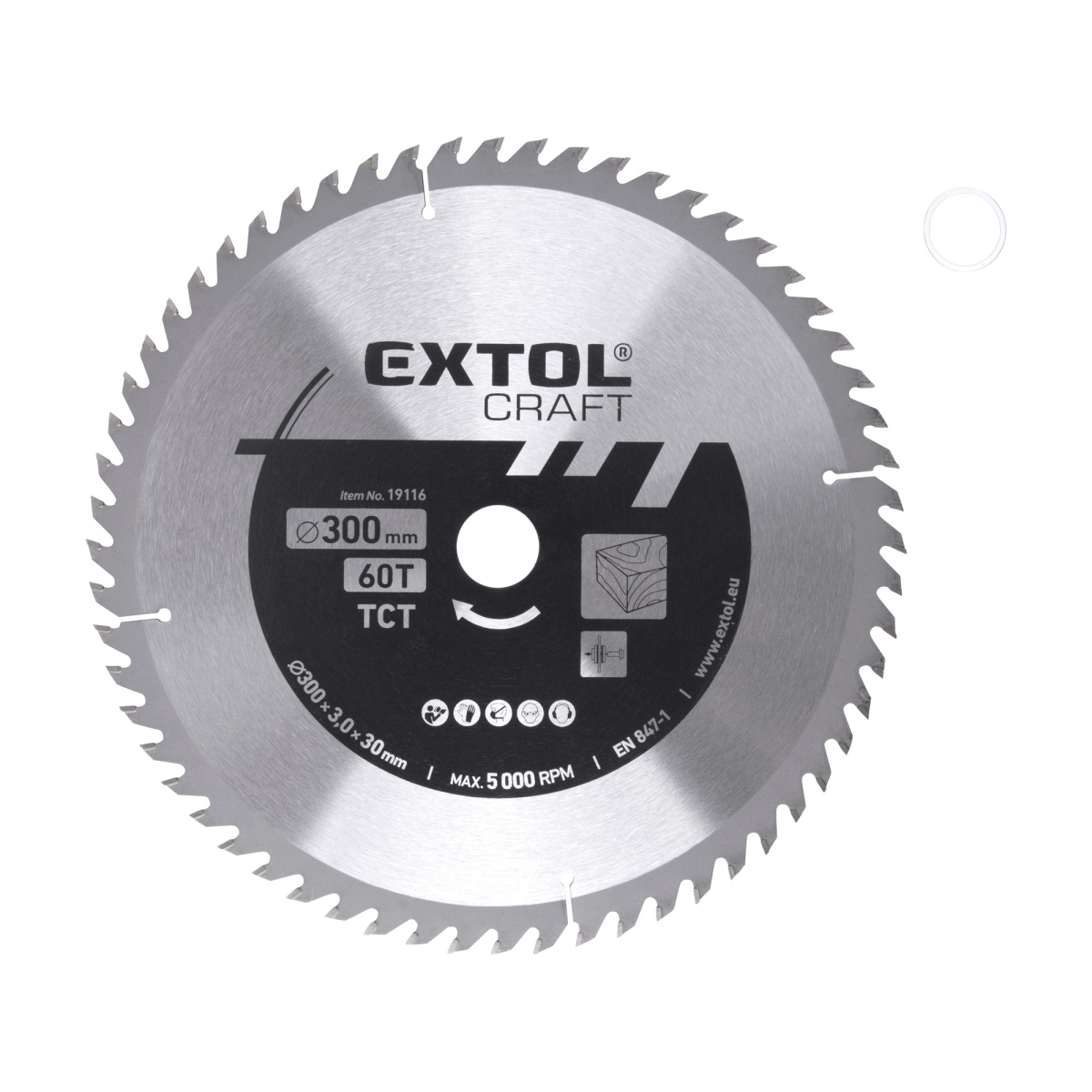 EXTOL CRAFT Kotouč pilový s SK plátky, 300x2,0x30mm, 60T 19116