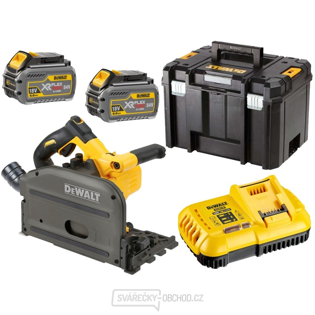 Aku ponorná kotoučová pila se základnou pro vodící lišty 54V, 2x 6,0Ah, kufr TSTAK DeWALT DCS520T2 FLEXVOLT