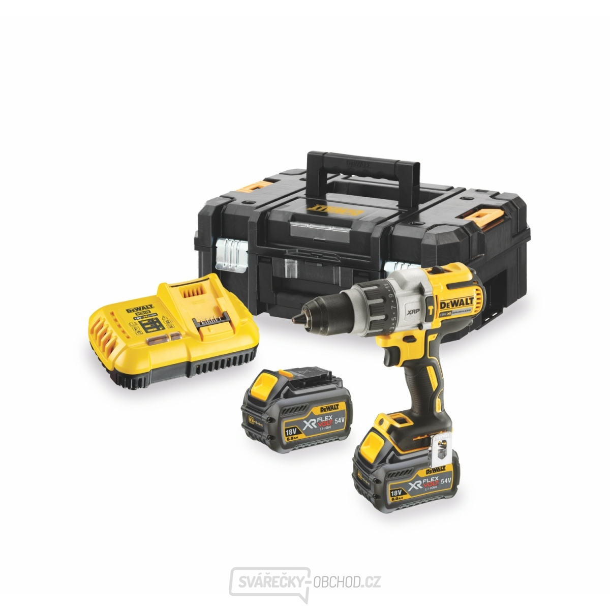 DCD996T2 Aku třírychlostní příklepová vrtačka 18V, 2x 6,0Ah DeWALT FLEXVOLT + kufr