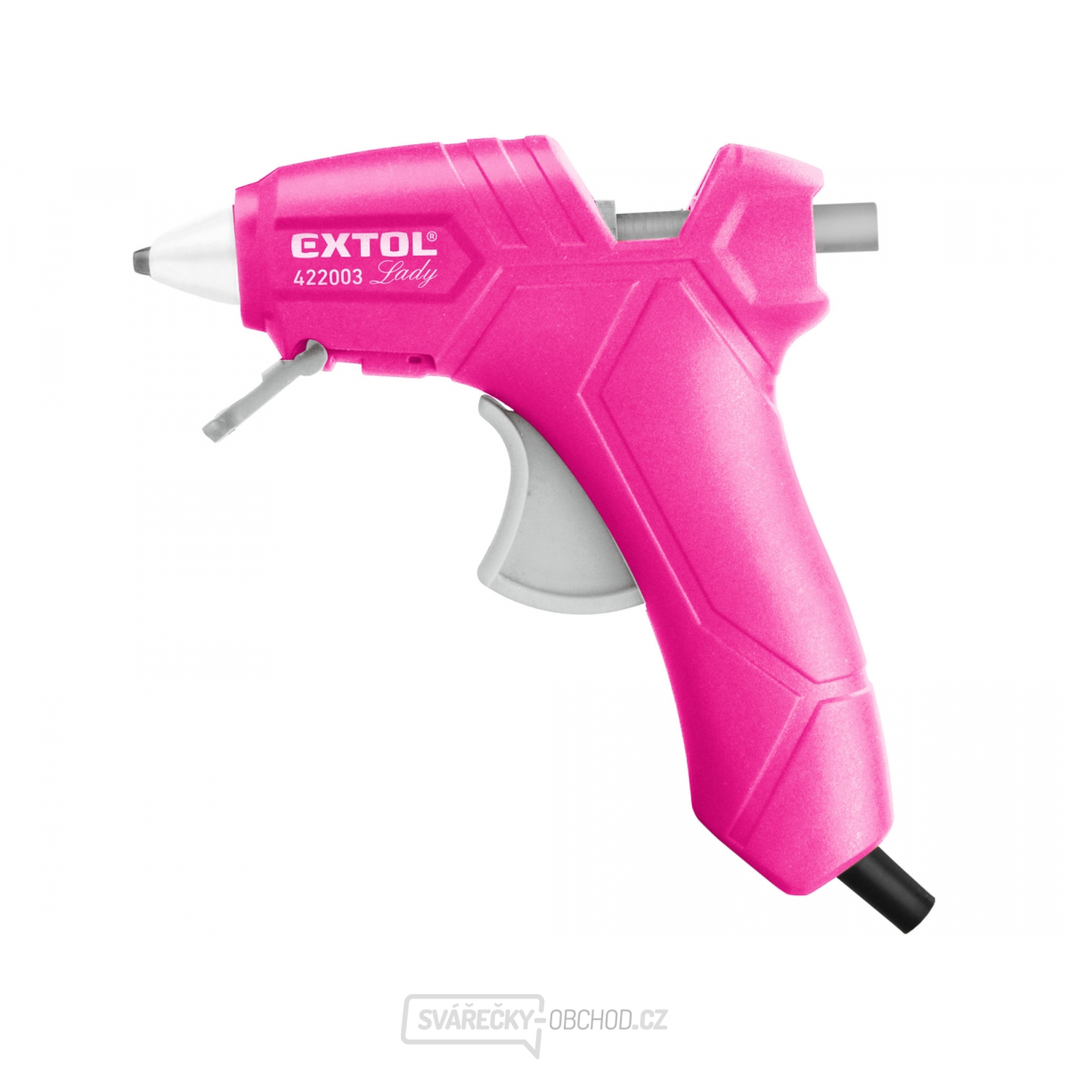 Pistole tavná lepící, ∅7,2mm, 25W, růžová