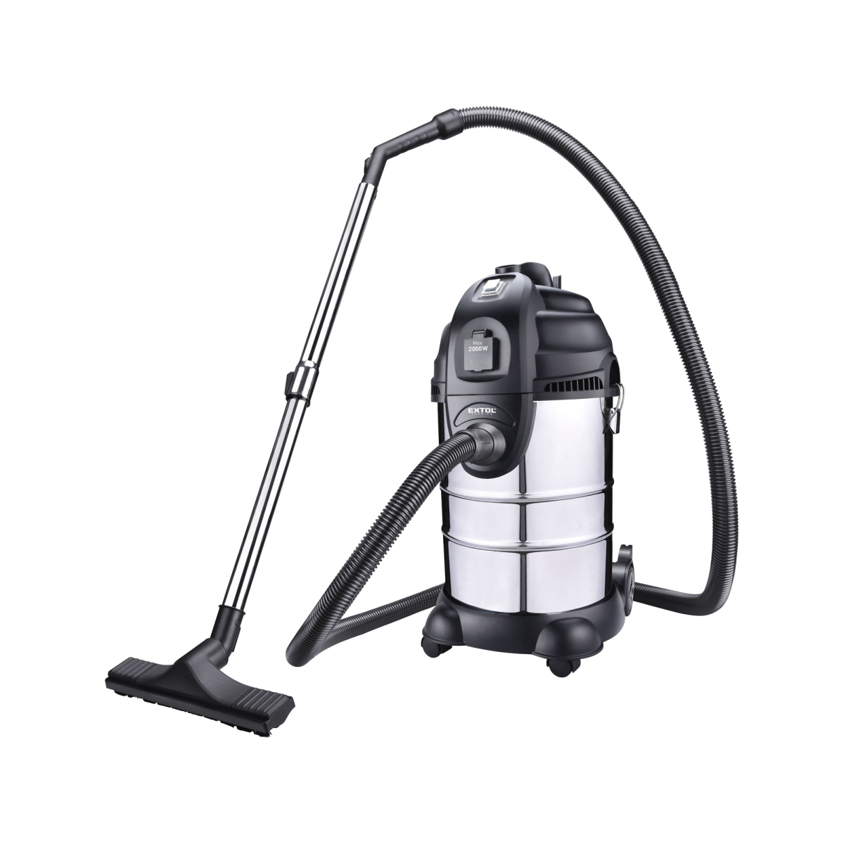 EXTOL PREMIUM Vysavač dílenský, multifunkční se zásuvkou a funkcí čištění filtru, 30l, 6m kabel, 3m hadice, 1400W 8895800