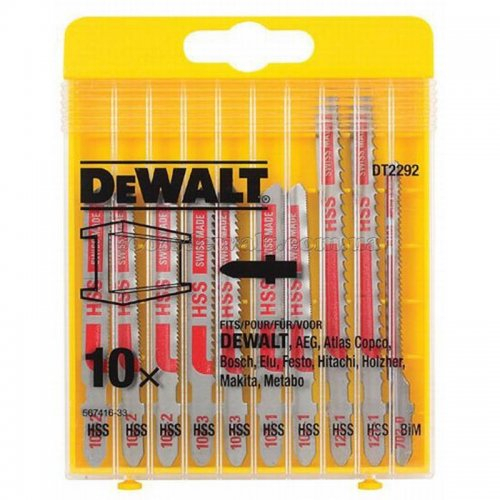 Levně DT2292 10-ti dílná sada pilových plátků na kov pro přímočaré pily DeWALT DT2292