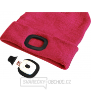 Čepice s čelovkou, nabíjecí, USB, růžová, univerzální velikost Náhled