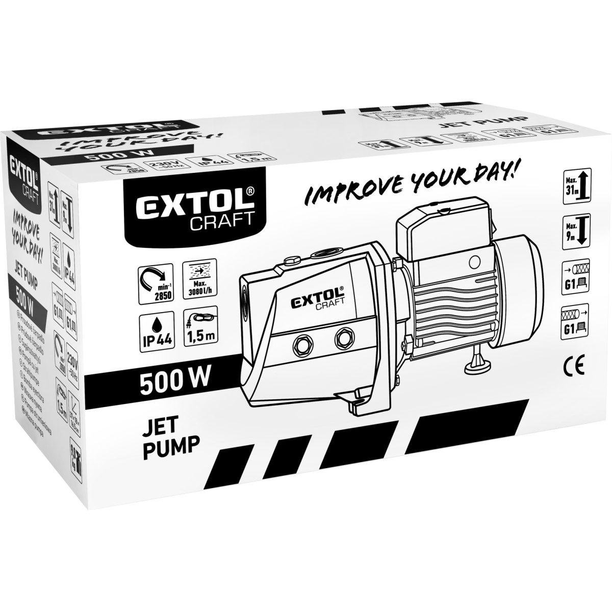 Čerpadlo na vodu Extol Craft 500W, 3080l/hod - proudové Náhled