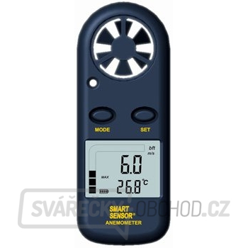 Digitální anemometr / měřič rychlosti proudění vzduchu a teploměr AM-816