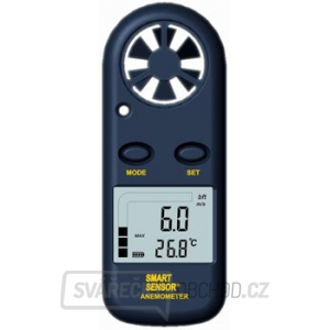 Digitální anemometr / měřič rychlosti proudění vzduchu a teploměr AM-816