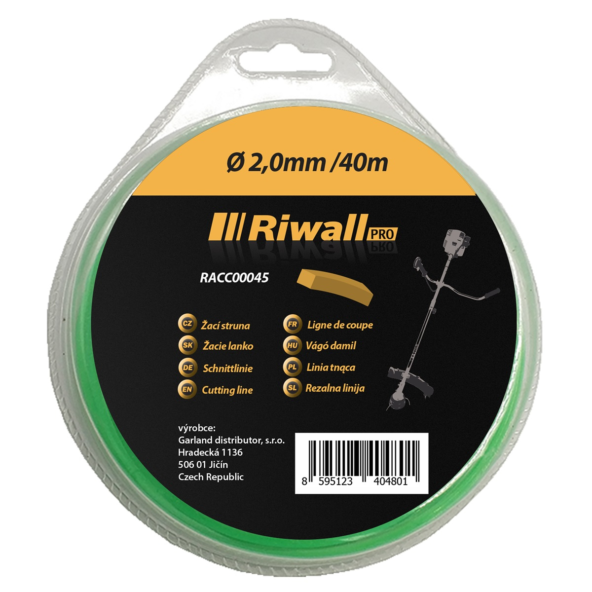 Levně Žací struna pr. 2mm, délka 40m, čtvercový průřez Riwall PRO RACC00045