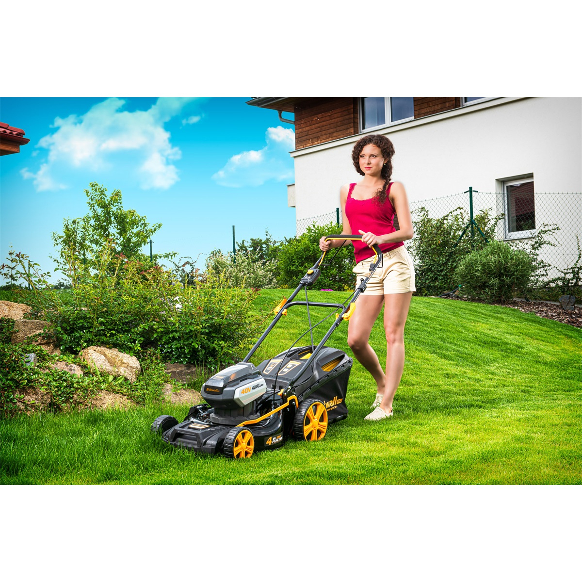 Riwall PRO RALM 4640SPi aku 40 V travní sekačka 4v1 s pojezdem a bezuhlíkovým motorem Náhled