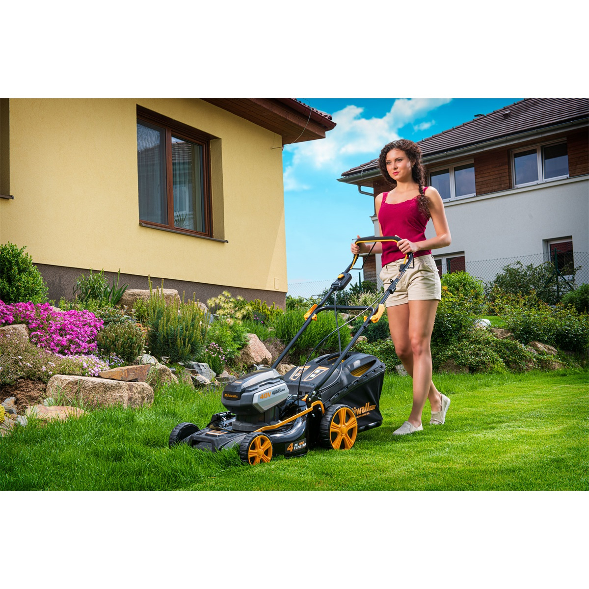 Riwall PRO RALM 4640SPi aku 40 V travní sekačka 4v1 s pojezdem a bezuhlíkovým motorem Náhled