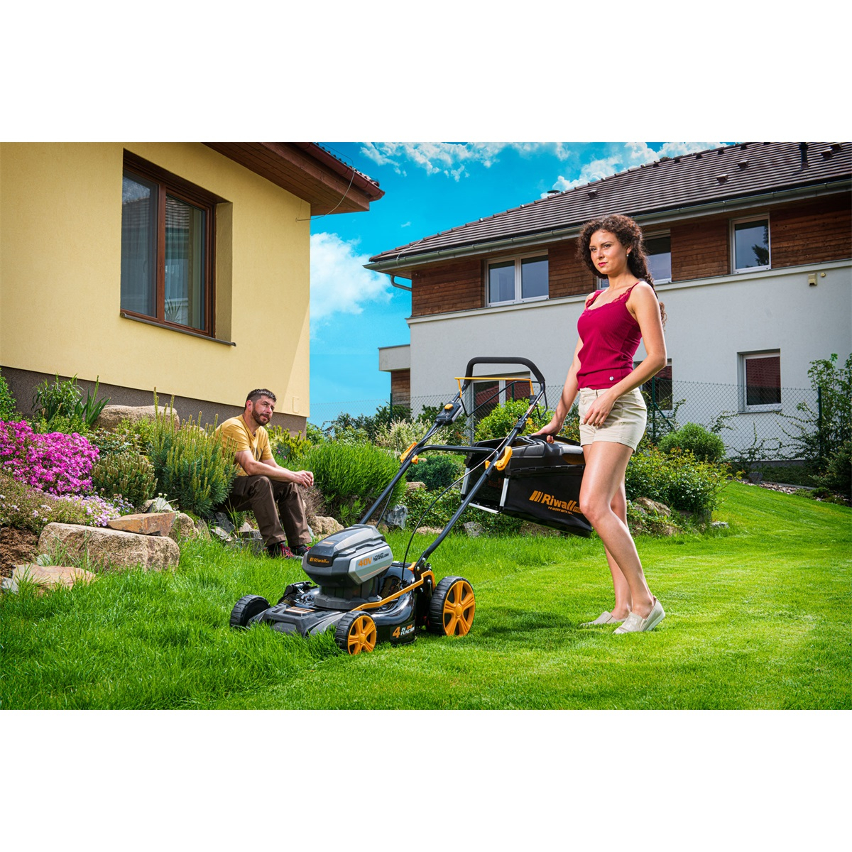 Riwall PRO RALM 4640SPi aku 40 V travní sekačka 4v1 s pojezdem a bezuhlíkovým motorem Náhled