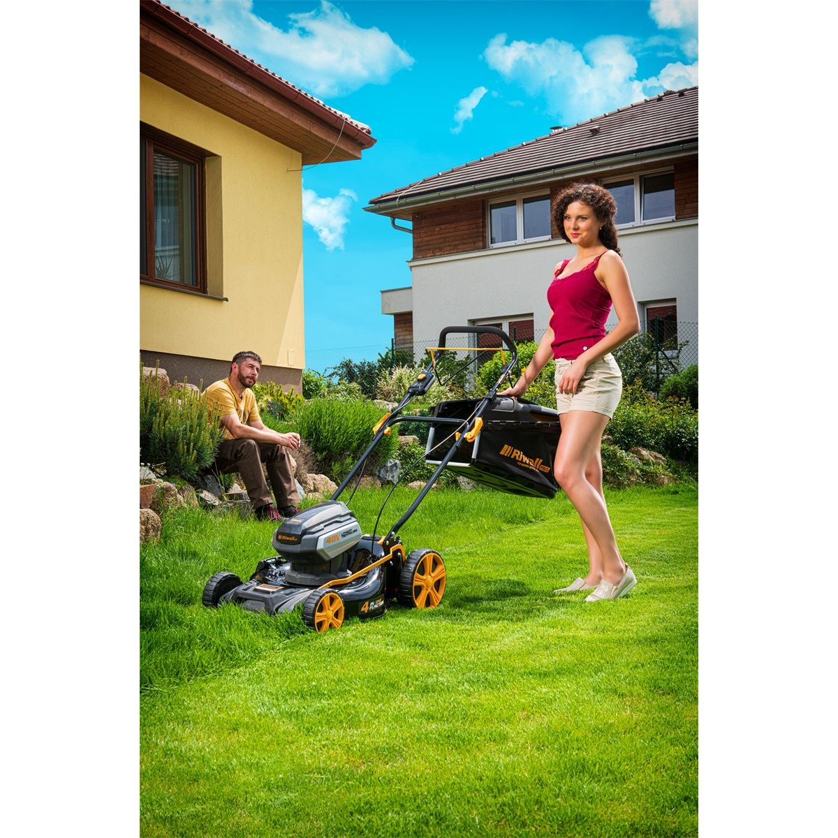 Riwall PRO RALM 4640SPi aku 40 V travní sekačka 4v1 s pojezdem a bezuhlíkovým motorem Náhled