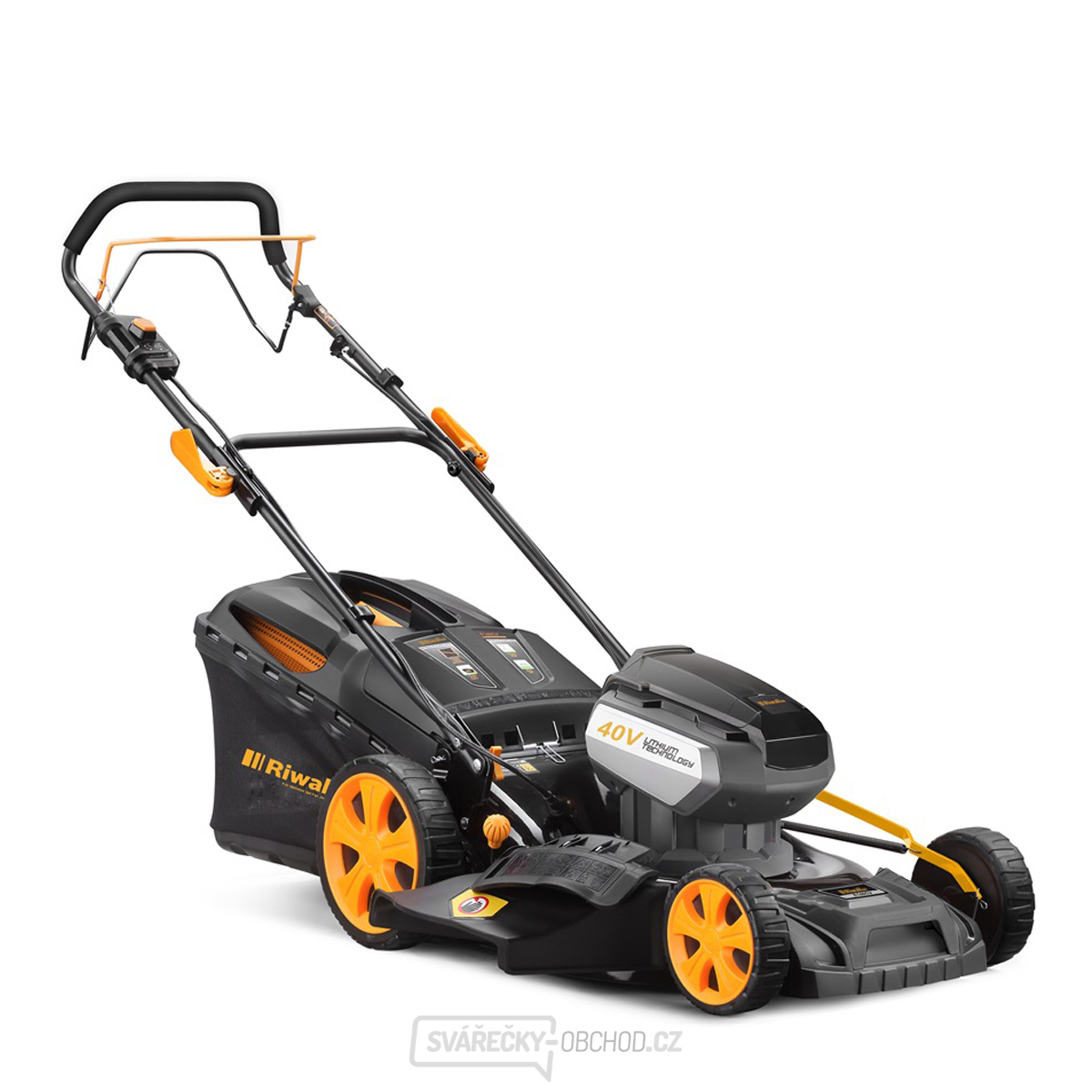 Riwall PRO RALM 4640SPi aku 40 V travní sekačka 4v1 s pojezdem a bezuhlíkovým motorem