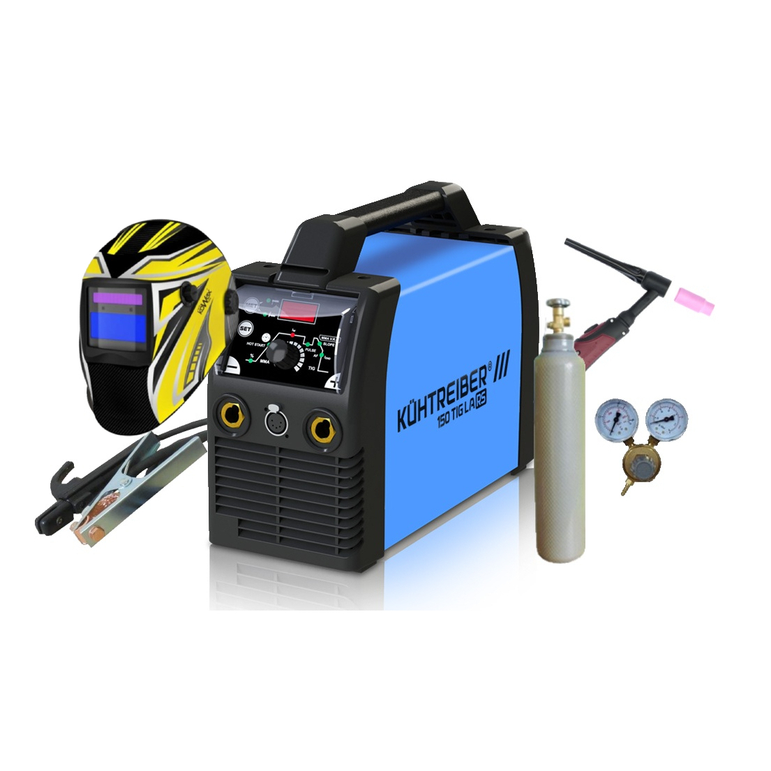 Kühtreiber KITin 150 TIG LA RS + kabely 25/3m + kukla + hořák TIG + ventil + plná lahev ARGON 51580set