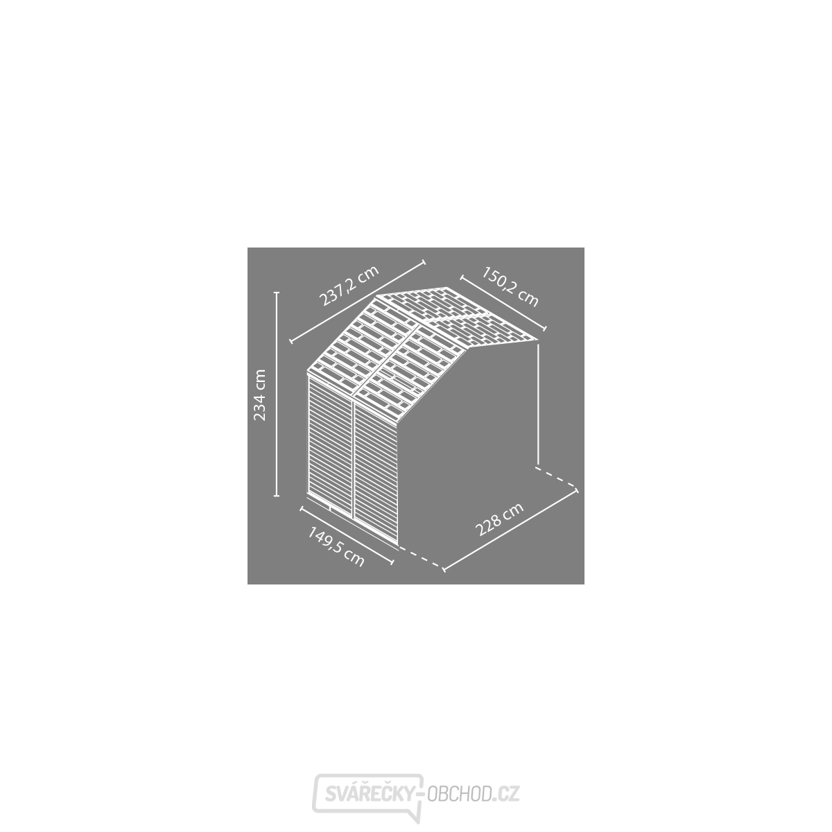 Palram Rozšíření pro Skylight 8x4 šedý 