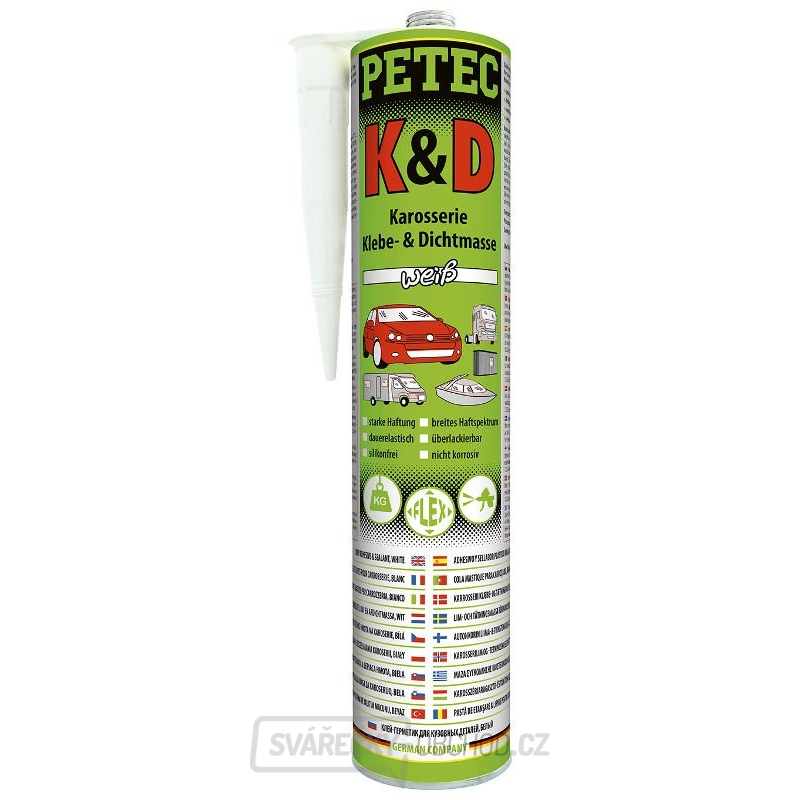 PETEC 94530 Karosářská těsnicí a lepicí hmota, bílá