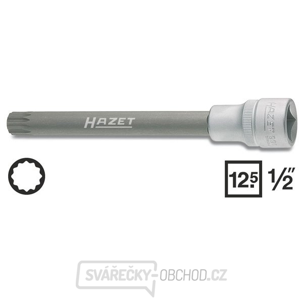 Zástrčná hlavice pro montáž šroubů hlav válců motorů HAZET 990 S Lg-10
