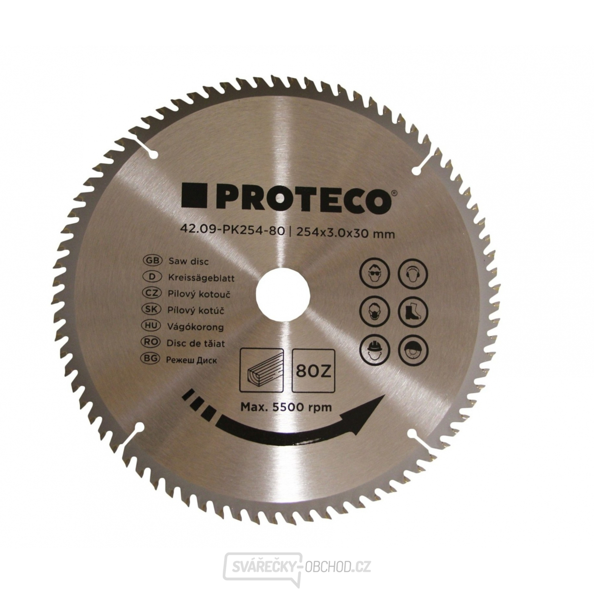 Kotouč pilový SK 254x3.0x30 80z + redukce 30/20 mm
