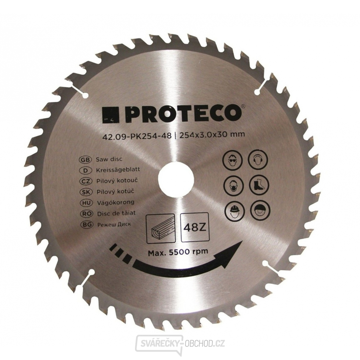Kotouč pilový SK 254x3.0x30 48z + redukce 30/20 mm