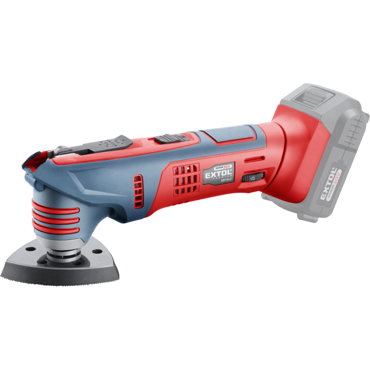 EXTOL PREMIUM Bruska multifunkční aku SHARE20V, rychloupínací, 20V Li-ion, bez baterie a nabíječky 8891843