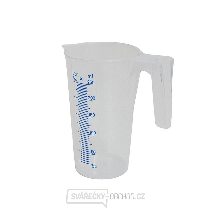 Průhledná polypropylénová odměrná nádobka 0,25 l