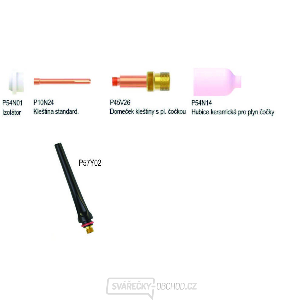 Sada vybavení PARKER SGT 17/18/26 s čočkou 2.4 včetně krytu elektrody