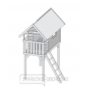 Dětský domek KARIBU GERNEGROSS 91196 tm. šedý + modrá skluzavka náhled