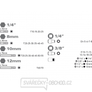 Hlavice a hroty Torx sada 35ks, 1/4