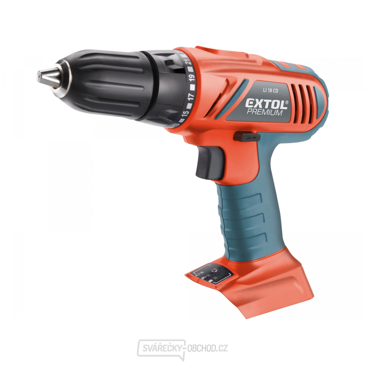 Vrtací šroubovák aku, 18V Li-ion, 1500mAh, bez baterie a nabíječky