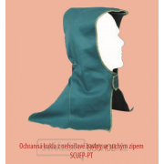 Ochranná kukla z nehořlavé bavlny PROBAN s ochrannou zátylku a ramen se suchým zipem (zelená) gallery main image