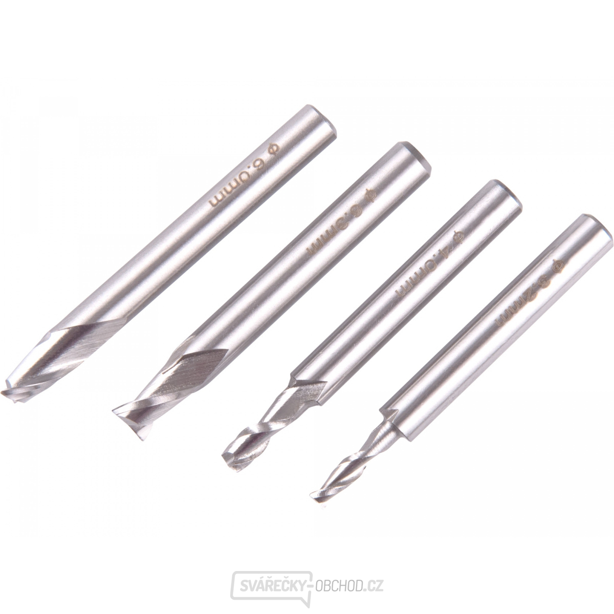 Frézy stopkové, sada 4ks, ∅3,2-4-6-6,3mm