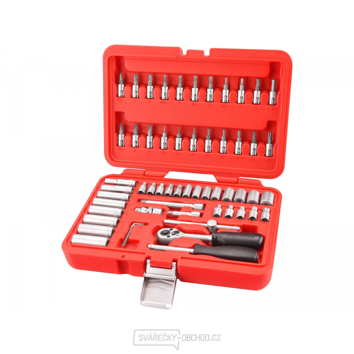 Hlavice nástrčné, sada 57ks, CrV, 1/4"