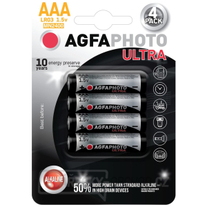 AgfaPhoto Ultra alkalická baterie LR03/AAA, 4ks AgfaPhoto Ultra alkalická baterie LR03/AAA, 4ks gallery main image
