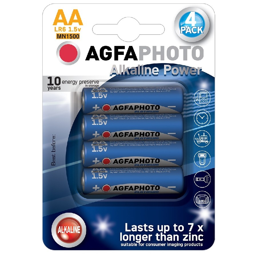 Levně AgfaPhoto Power alkalická baterie LR06/AA, blistr 4ks AP-LR06-4B