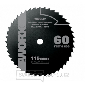WA5047 - Kotouč na dřevo/kov 115 x 9,5 pro WU427, Worxsaw XL
