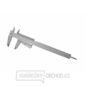 Posuvné měřítko KINEX 150 mm, 0,02 mm, aretace tlačítkem, mm+inch, monoblok, ČSN 25 1238, DIN 862