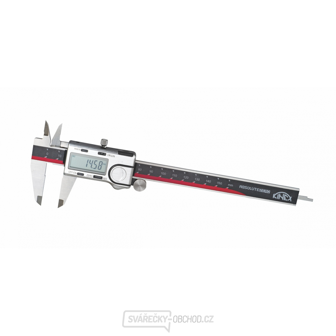 Digitální posuvné měřítko KINEX ABSOLUTE ZERO, 150/40 mm, kulatý hloubkoměr, DIN 862