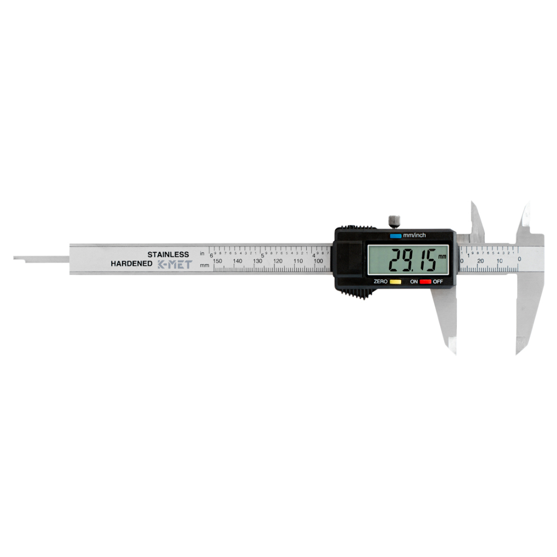 KINEX/K-MET Digitální posuvné měřítko pro leváky KINEX, 150/40 mm, DIN 862 6040-14-150