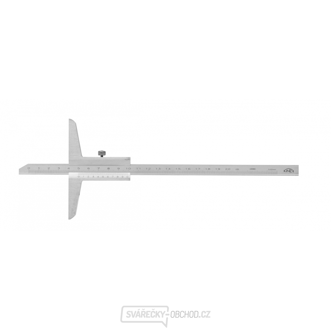 Hloubkoměr bez nosu KINEX 200 mm, 0,02mm, ČSN 25 1280, DIN 862