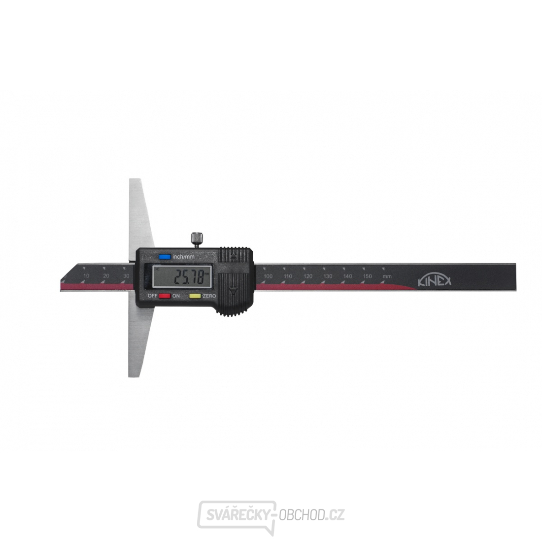 Hloubkoměr digitální bez nosu KINEX 200 mm, 0,01, DIN 862