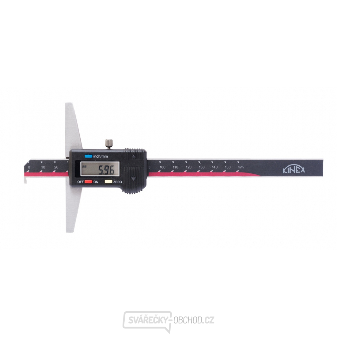 Hloubkoměr digitální s nosem KINEX 150 mm/0,01, DIN 862