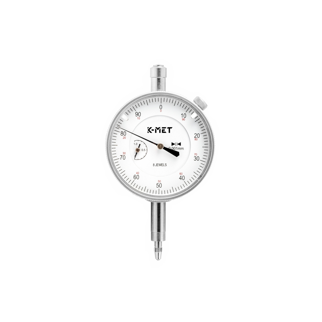 KINEX/K-MET Úchylkoměr číselníkový KINEX 0-1 mm/60 mm/0,001 mm, ČSN EN ISO 463, ČSN 25 1811, ČSN 25 1816 1155-02-001