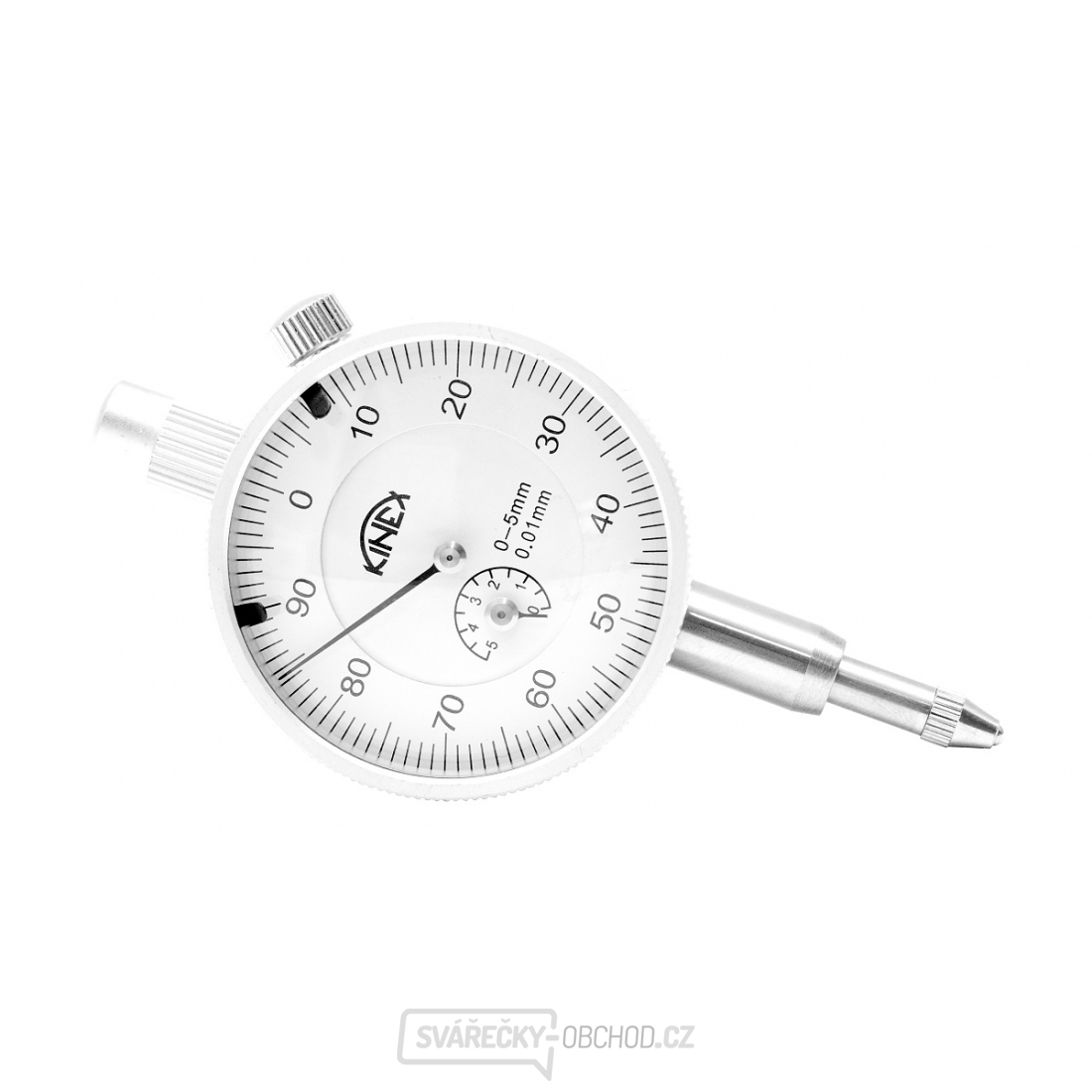 Úchylkoměr číselníkový KINEX 0-5 mm/40 mm/0,01 mm, ČSN EN ISO 463, ČSN 25 1811, ČSN 25 1816