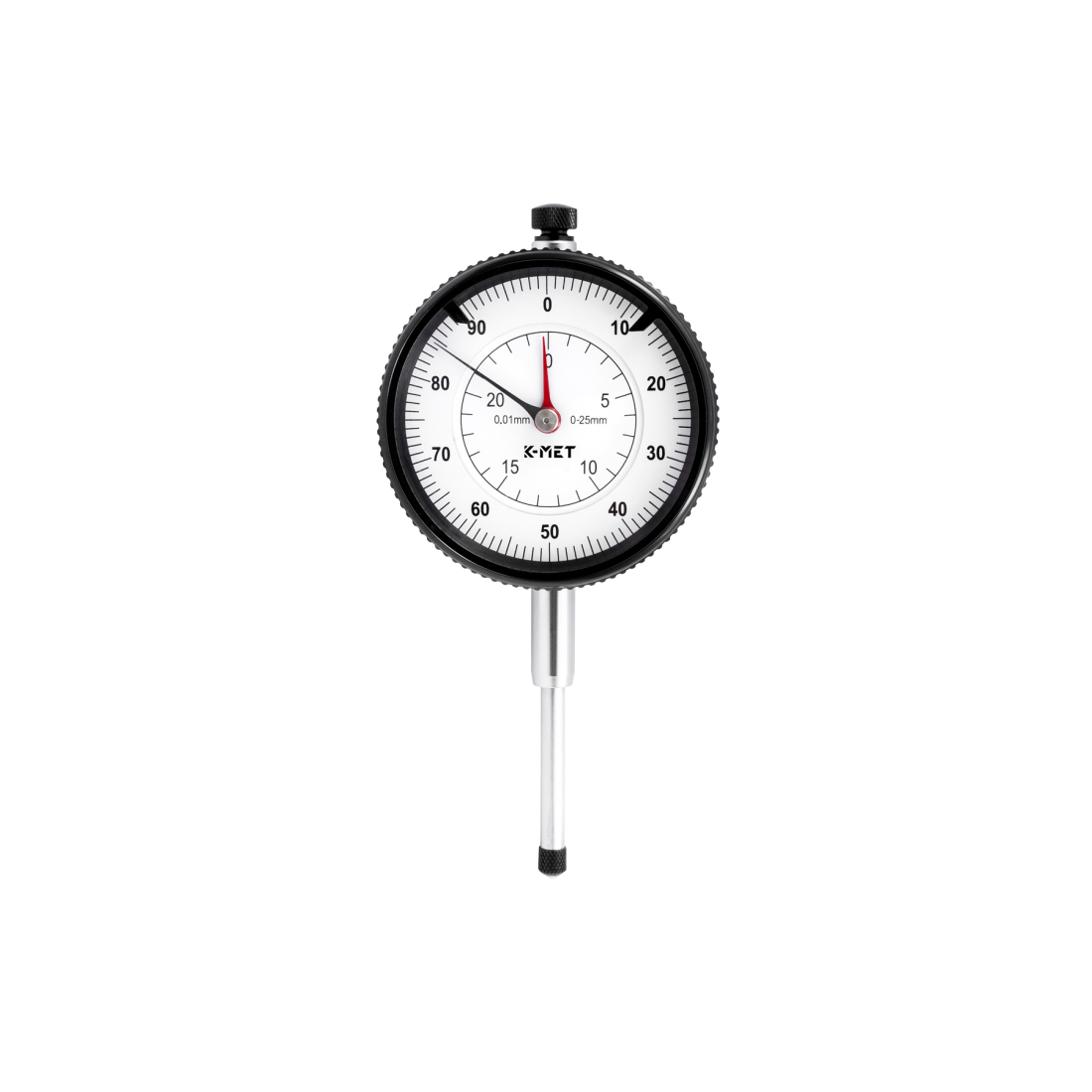 KINEX/K-MET Úchylkoměr číselníkový KINEX 0-25 mm/60 mm/0,01 mm, ČSN EN ISO 463, ČSN 25 1811, ČSN 25 1816 1155-02-025