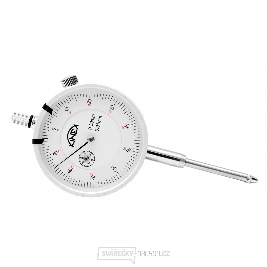Úchylkoměr číselníkový KINEX 0-30 mm/60 mm/0,01 mm, ČSN EN ISO 463, ČSN 25 1811, ČSN 25 1816